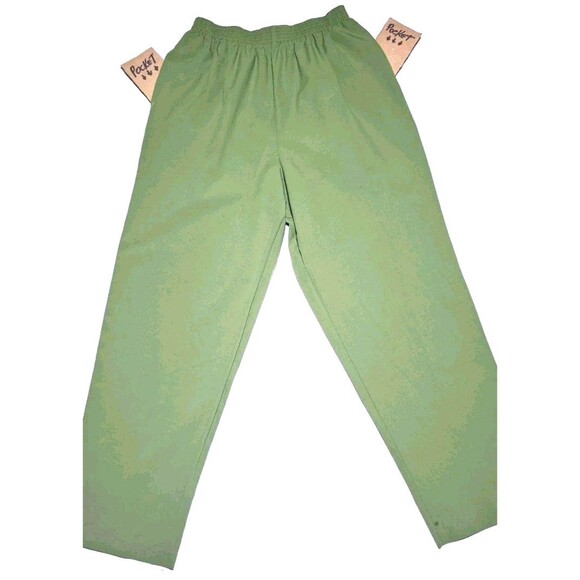 Bon Worth Women's Pull On Pants Size MP Medium 2Side Pockets Elastic Waist Green - Picture 2 of 7